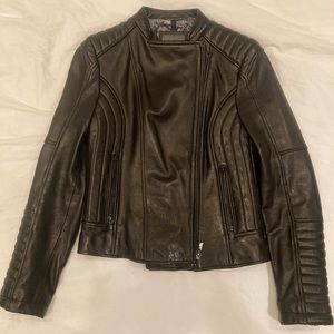 Black Rivet Real Leather Moto Jacket, Size S, Like New